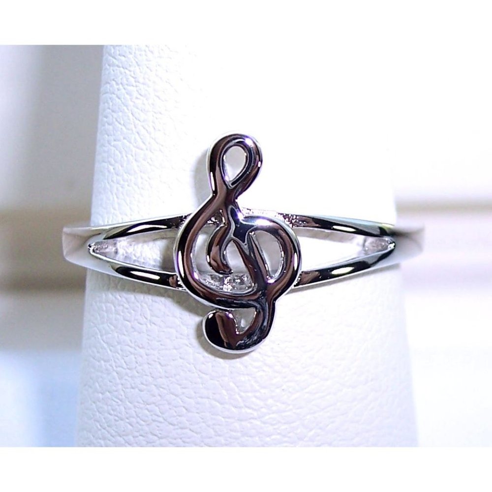 925 STERLING SILVER Dainty Musical Note Ring Musician